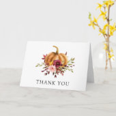 秋のカボチャありがとう カード (黄色い花)