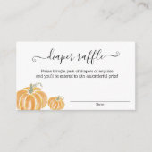 秋のカボチャおむつラッフルウォーター色 エンクロージャーカード (正面)