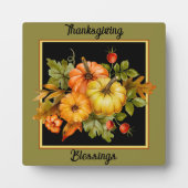 秋のカボチャとオーク葉の フォトプラーク (正面)