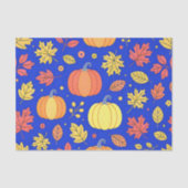 秋のカボチャとカラフル離れパターン 薄葉紙 (正面)