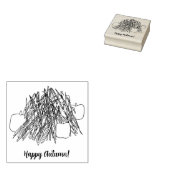 秋のカボチャとトウモロコシの茎のスタンプを楽しむ ラバースタンプ (押印)