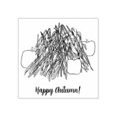 秋のカボチャとトウモロコシの茎のスタンプを楽しむ ラバースタンプ (インプリント)