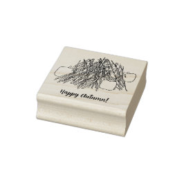 秋のカボチャとトウモロコシの茎のスタンプを楽しむ ラバースタンプ