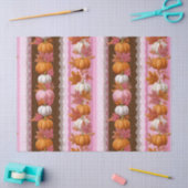 秋のカボチャとフローラレースのシームレスなパターン(2) 薄葉紙 (クラフト)