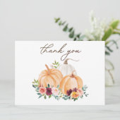 秋のカボチャとボヘミアンフラワーの感謝 サンキューカード (スタンド正面)