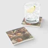 秋のカボチャとマムディスプレー ストーンコースター (横)