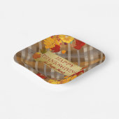 秋のカボチャと木の葉 ペーパープレート (傾斜あり)