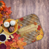 秋のカボチャと木の葉 ペーパープレート