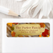 秋のカボチャと木の葉 ラベル (インサイチュ)