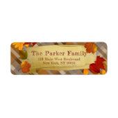 秋のカボチャと木の葉 ラベル (正面)