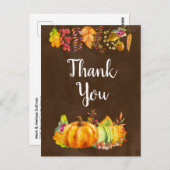 秋のカボチャと秋の紅葉縁どありがとう ポストカード (正面/裏面)