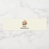 秋のカボチャと花の感謝祭 ペットボトルラベル (シングルラベル)