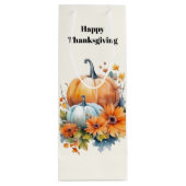 秋のカボチャと花の感謝祭 ワインギフトバッグ (裏面)