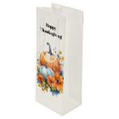 秋のカボチャと花の感謝祭 ワインギフトバッグ (正面アングル)