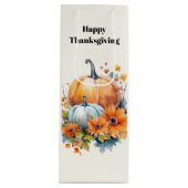 秋のカボチャと花の感謝祭 ワインギフトバッグ (正面)