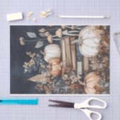 秋のカボチャと花の秋デコパージュ 薄葉紙 (クラフト)