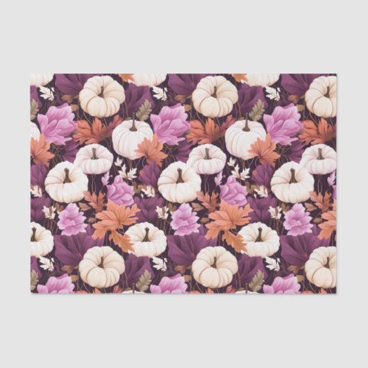 秋のカボチャと花の秋デコパージュ 薄葉紙 (正面)