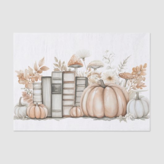 秋のカボチャと花の秋デコパージュ 薄葉紙 (正面)