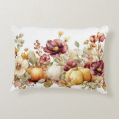 秋のカボチャと花の秋模様 アクセントクッション (裏面)