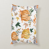 秋のカボチャと花柄 アクセントクッション (裏面(縦))