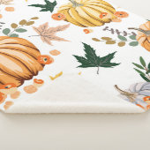 秋のカボチャと花柄 シェルパブランケット (3/4)