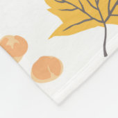 秋のカボチャと花柄 フリースブランケット (角)