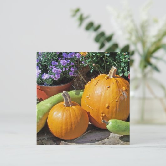 秋のカボチャと花 (スタンド正面)