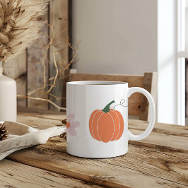 秋のカボチャと花 コーヒーマグカップ