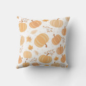 秋のカボチャと葉パステルパターン クッション (裏面)