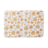 秋のカボチャと葉パステルパターン バスマット (正面)