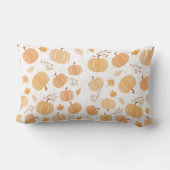 秋のカボチャと葉パステルパターン ランバークッション (裏面)