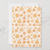 秋のカボチャと葉パステルベビーシャワー 招待状 (裏面)