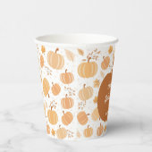 秋のカボチャと葉パステルベビーシャワー 紙コップ (右)