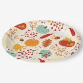 秋のカボチャと葉パターン紙プレート ペーパープレート (アングル)