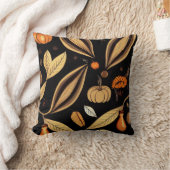 秋のカボチャと離れヴィンテージパターン(の模様が)ある クッション (ブランケット)