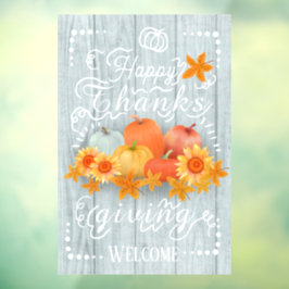 秋のカボチャと青い松 ウィンドウサイン