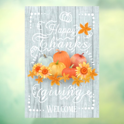 秋のカボチャと青い松 ウィンドウサイン (シート3)