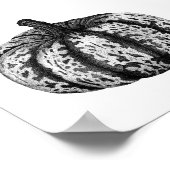 秋のカボチャのインクスティプルスケッチポスター ポスター (角)