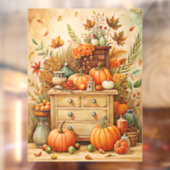 秋のカボチャのウィンドウにしがみつく ウィンドウサイン (シート2)