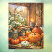 秋のカボチャのウィンドウにしがみつく ウィンドウサイン (シート3)