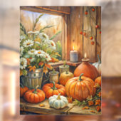 秋のカボチャのウィンドウにしがみつく ウィンドウサイン (シート2)