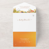 秋のカボチャのオレンジ色のグラデーション結婚式RSVP オールインワン招待状 (外側)