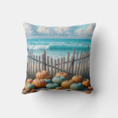 秋のカボチャのオンビーチ クッション (裏面)