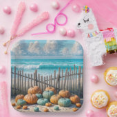 秋のカボチャのオンビーチ ペーパープレート (パーティー)