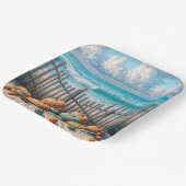 秋のカボチャのオンビーチ ペーパープレート (傾斜あり)