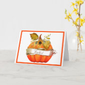 秋のカボチャのカスタマイズ可能はがき カード (黄色い花)