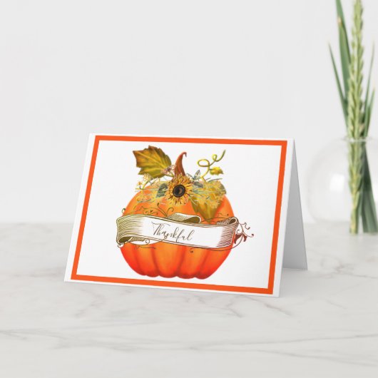 秋のカボチャのカスタマイズ可能はがき カード (正面)