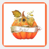 秋のカボチャのカスタマイズ可能 スクエアシール (正面)