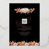秋のカボチャのゴールドフォイルSave+Date+ウェディング 箔招待状 (裏面)