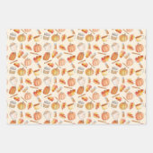 秋のカボチャのスパイスと葉 ラッピングペーパーシート (正面)